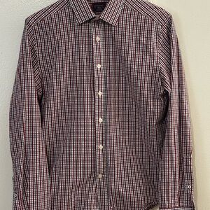 UNTUCKit Red and White Plaid Button Down Shirt